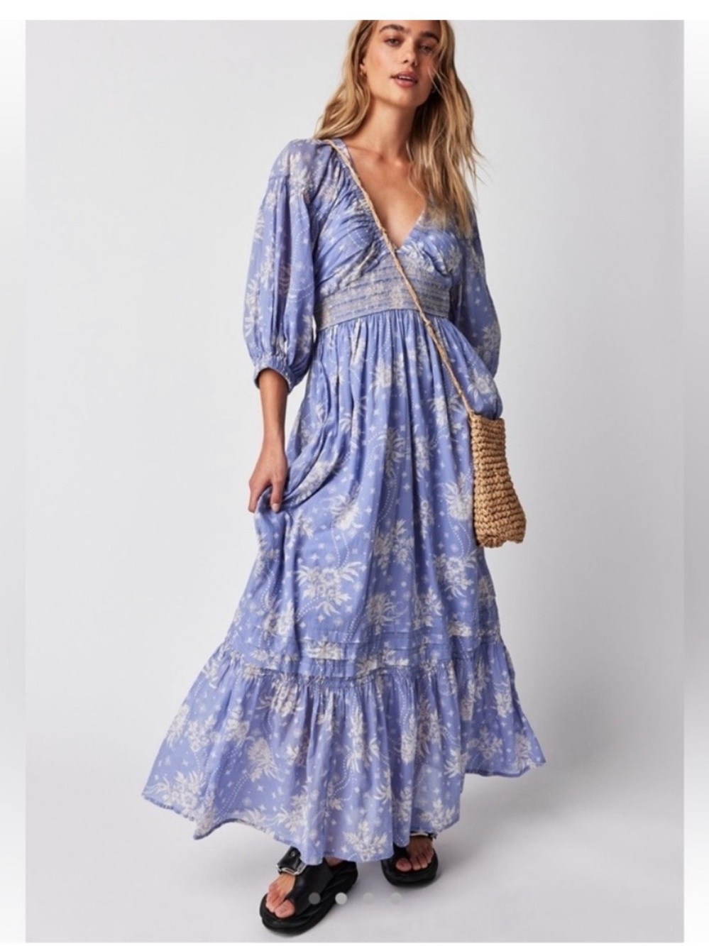 Free People Lavender Floral Maxi Dress